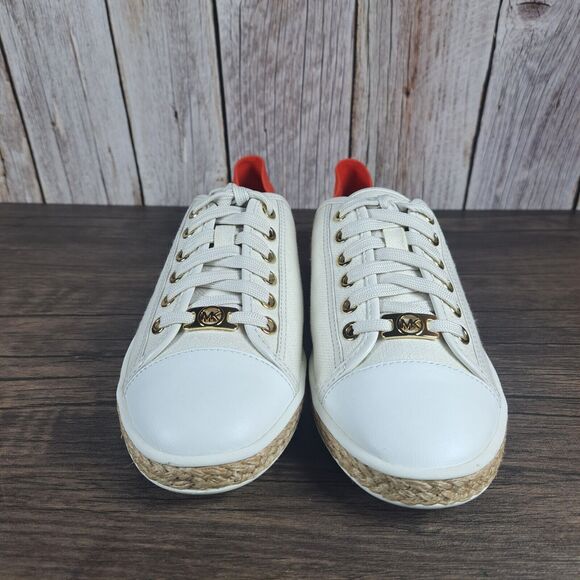 Michael Kors Kristy Slide Mule Sneaker Women's Sz 8.5 M Mandarin Orange White - Picture 2 of 9